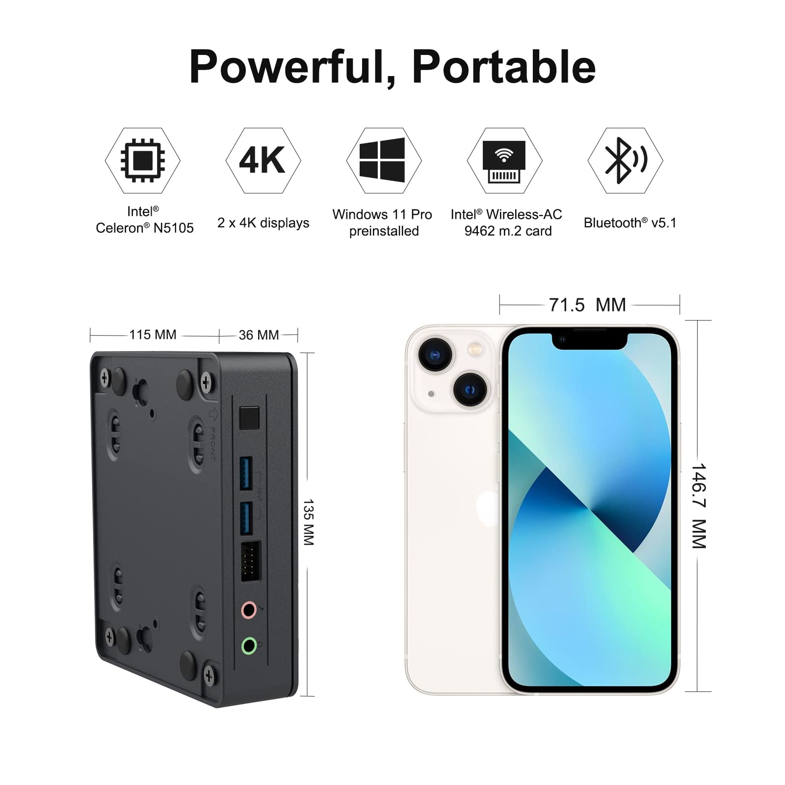 ミニPC intel NUC i5 10210u 512GB 16GB Intel NUC, Intel® Core™ i5-10210U Mini-PC, Win 10 Pro Mini-Desktop
